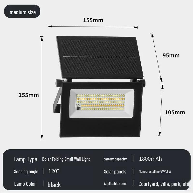 Foldable Cross-Border Solar LED Garden Light with Human Body Induction
