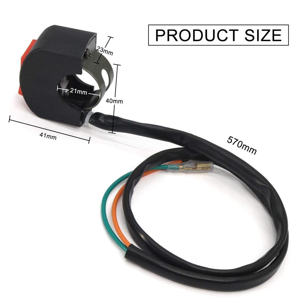 X-STYLE Motorcycle Switch, 12 V, Handlebar Switch, ON OFF, 2 Wires, Pack of 1