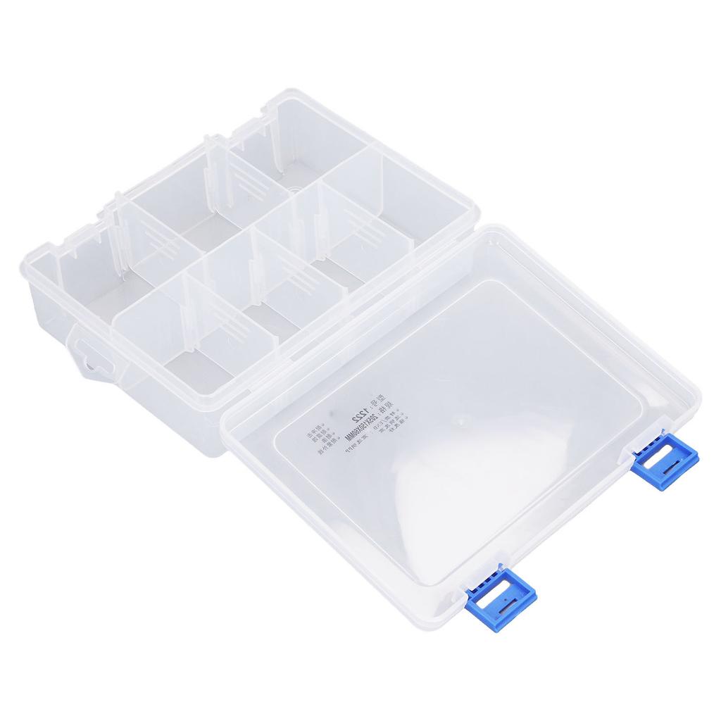 Small Parts Organizer 7 Grids Clear Storage Box PP Plastic Compartment Storage Container with