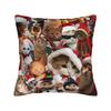 Pillow Case Meowl Cat Owl Cute Pet Stickers Print Pillow Cover For Sofa Couch Bed Living Room Vintage Pillowcases