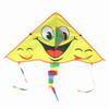 Portable Children Triangle Shape Cartoon Kite Smile Pattern Toy Kites for Family Outdoor Play