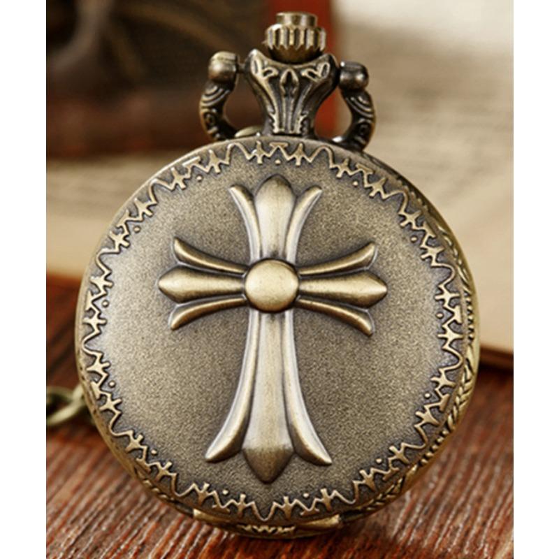 Exquisite Bronze Pocket Watch with Small Heart-shaped Spider Web Shell Watch Necklace, Small Pocket Watch, Gift Pocket Watch Pendant Pocket Watch