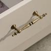 Ergonomic Solid Brass Drawer Pulls Easy Installation Antique Cabinets Handle Upgrades for French Door Dressers Cupboards