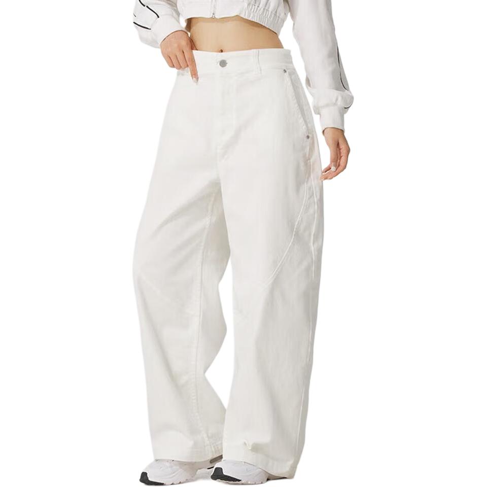 Nike Casual Pants Women's Ecru Moderate Straight Fit Pants HQ9194-133