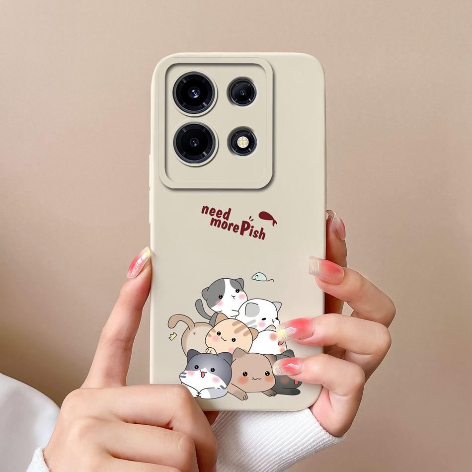 For Infinix Note 30 Pro Vip 30i Phone Case Cartoon Liquid Silicone Full Coverage Anti Drop Bumper For Infinix Note30 30Pro Funda