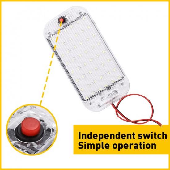 2x Interior 12V Car 48-LED Roof Dome Light Ceiling Lamp RV Camper Trailer Truck