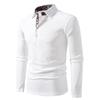 Fashion Paisley Color Block Men's Polo Shirts Solid Color Long Sleeve Polo Shirts For Men New Autumn Social Business Polos Male