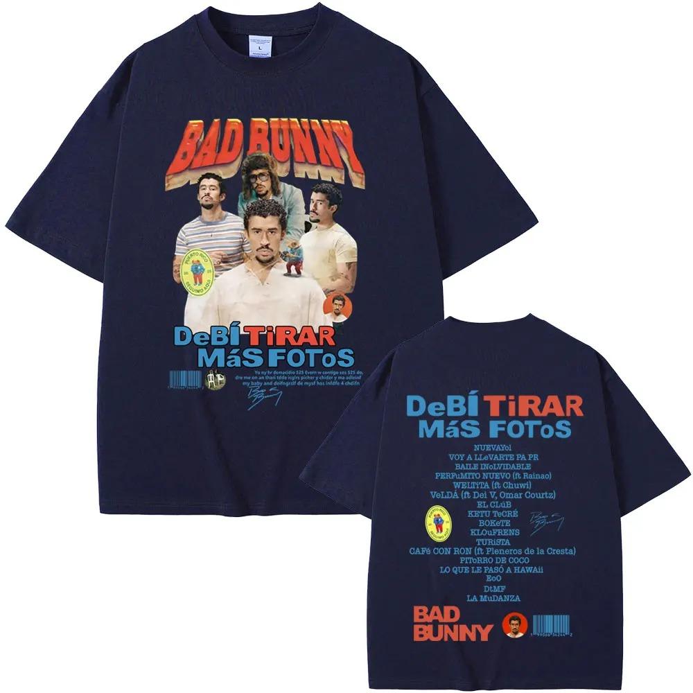 Bad Bunny DeBi TiRAR MaS FOToS DTMF Graphic T-Shirt - Unisex Hip Hop Vintage Pop Streetwear Comfortable Women And Men T-shirts