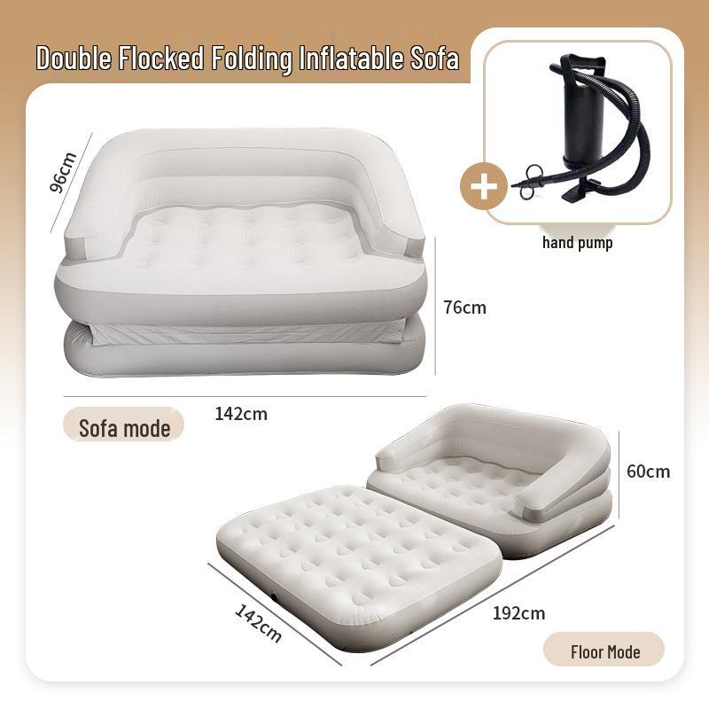 Thick Flocking Inflatable 2-in-1 Sofa Recliner: Sit & Lie Tent Sofa