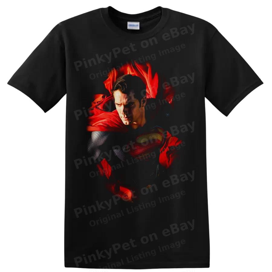 Superman Hero Portrait Red Cape Art Graphic T Shirt Collector Tee Gift