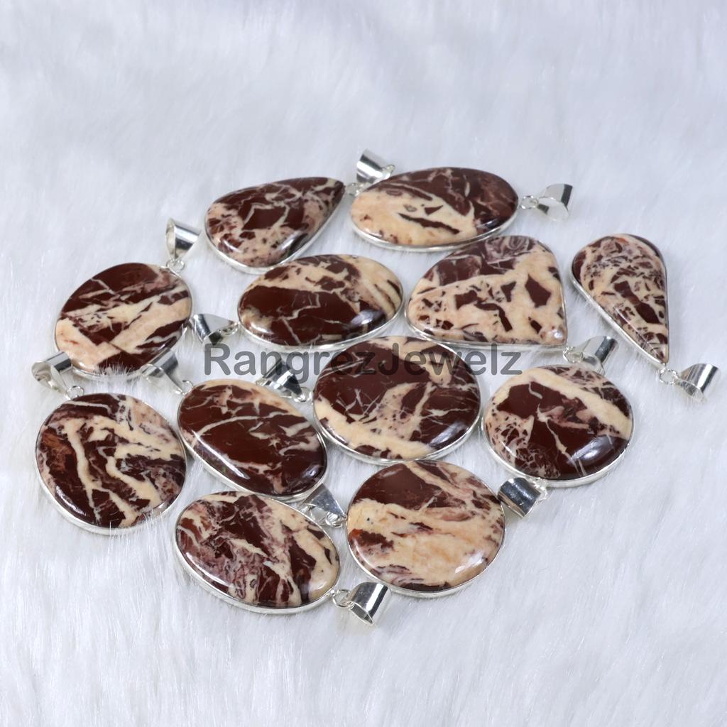 Coconut Jasper Gemstone Pendant 925 Sterling Silver Pendant Necklace Making For Silver Jewelry Healing Crystal Necklace Loose Gemstone Jewelry