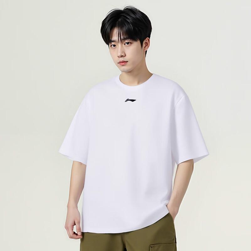 LI-NING Men's Lightweight Breathable Summer Sports Short Sleeve Loose Casual T-Shirt