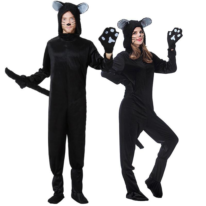 Game Themed Black Cat Costume For Adults With Polyester Fabric For Halloween Party Dress Up