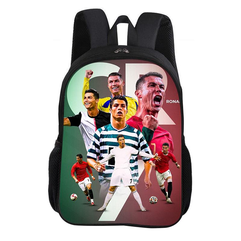 Ronaldo School Backpack CR Football Star Rucksack Child Bookbag Knapsack Fashion Schoolbag Football Sports Backpack Kids Gift