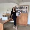 Women's Gray Long-Sleeved Square Neck Mermaid Dress - Spring 2026 Collection