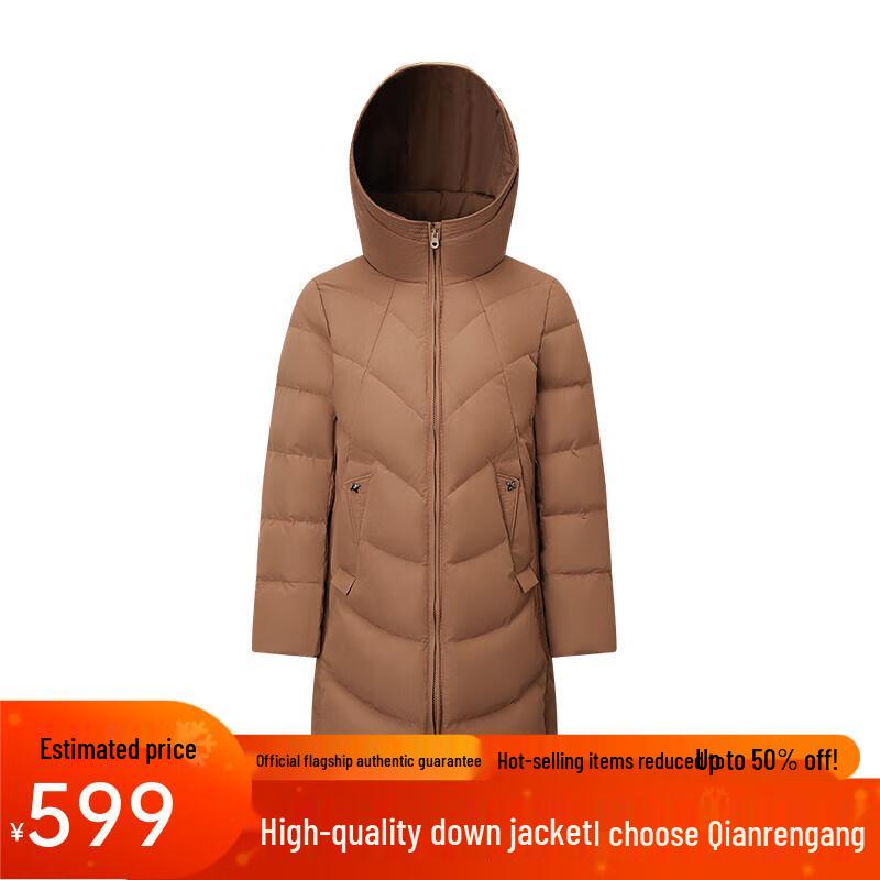 Женский длинный пуховик с капюшоном Qianrengang Y309178Y 2XL