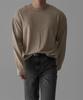 Baulopeulodeogteu Silky Linen Crop Long Sleeve T-Shirt [Beige]