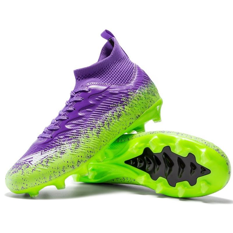 34-46 Men's High-top Large-size Football Shoes Long Nail Anti-slip Resistance TPR Artificial Captain Outdoor Youth Football Boots