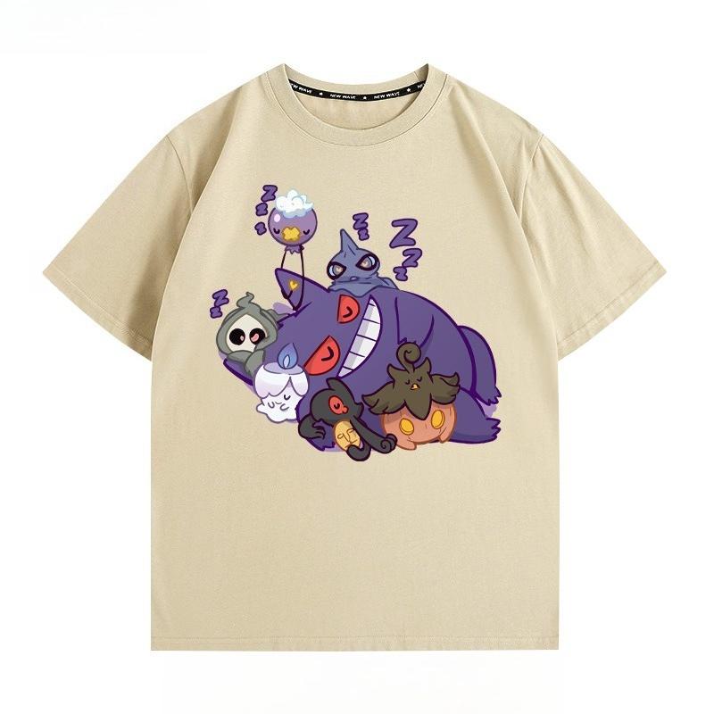 Cartoon couple wearing short sleeved top for men and women in summer anime peripheral joint T-shirt