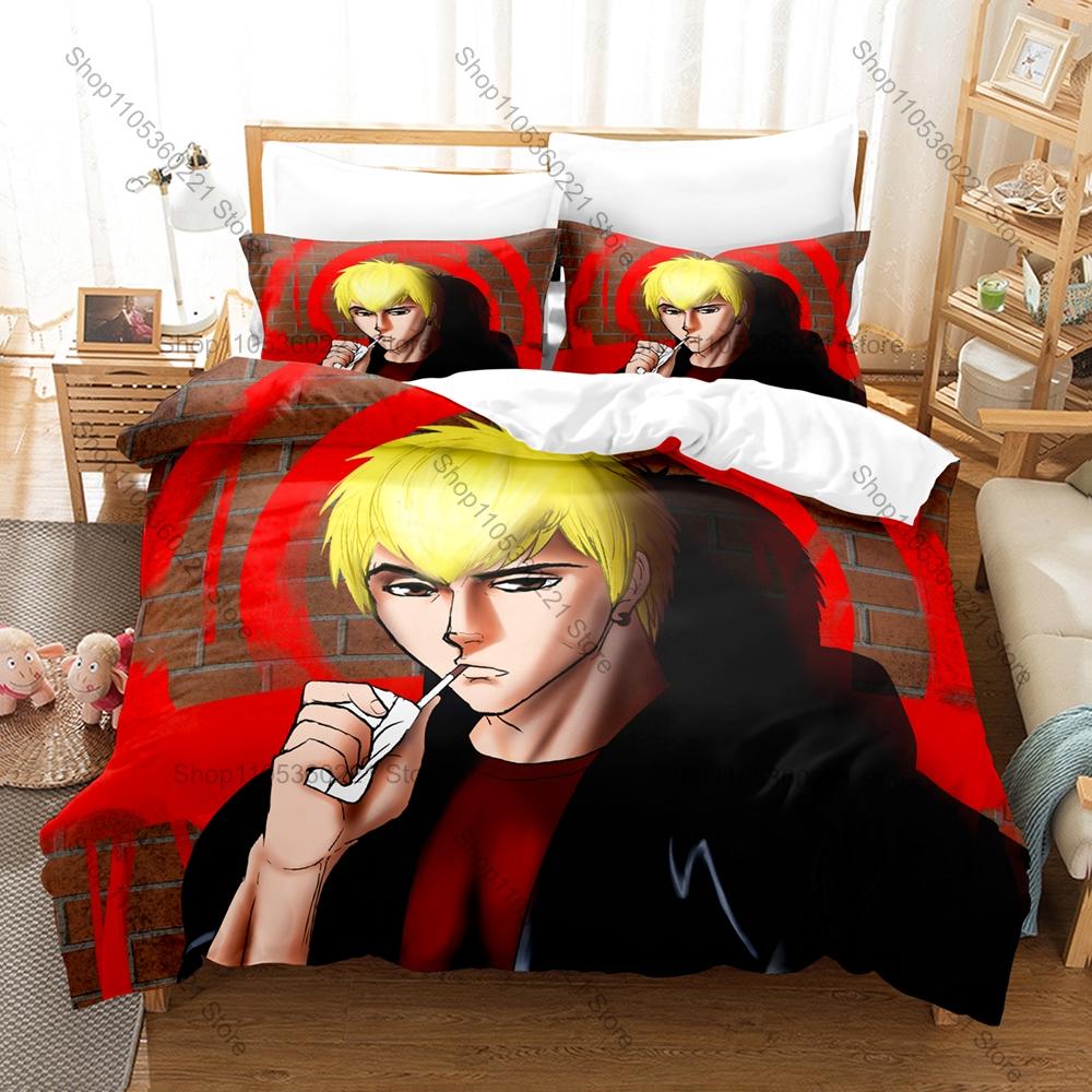Icon GTO Onizuka Graphic Bedroom Decor Bedding Duvet Cover + 2 Pillowcases Classic Seinen Anime Fan Room Decor