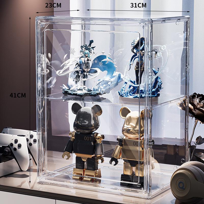 Pudełko ekspozycyjne na lalki Pop Mart: Przezroczysty akrylowy pojemnik do układania w stosy o dużej pojemności
