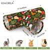  3-Way Foldable Guinea Pig Tunnel - Washable Hideout for Rabbits Hamsters & Small Pets with Mushroom Design