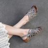 GKTINOO 2025 Spring/Summer New Genuine Leather Women's Shoes Hand Woven Hollow-out Breathable Low Heeled Sandals