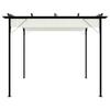 VidaXL Pergola avec toit rétractable Blanc crème 3 x 3 m Acier