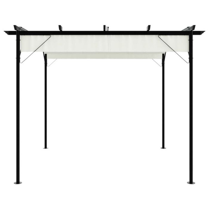 VidaXL Pergola avec toit rétractable Blanc crème 3 x 3 m Acier