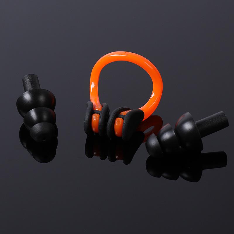 

Водонепроницаемый силиконовый зажим для носа для плавания и беруши в комплекте с футляром