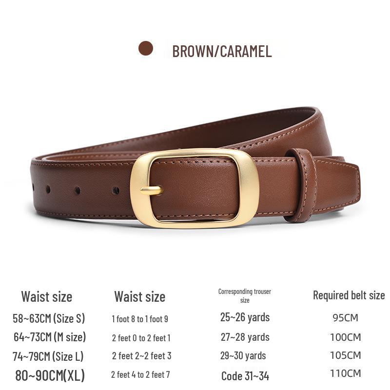 

Женский ремень из натуральной коровьей кожи - Модный, простой, универсальный декоративный ремень для брюк костюма 105 cm