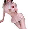 Large Size Sex Clothes Pink Sexy Nurse Clothes Cosplay Hollow Women Free Passion Pure Desire Suit