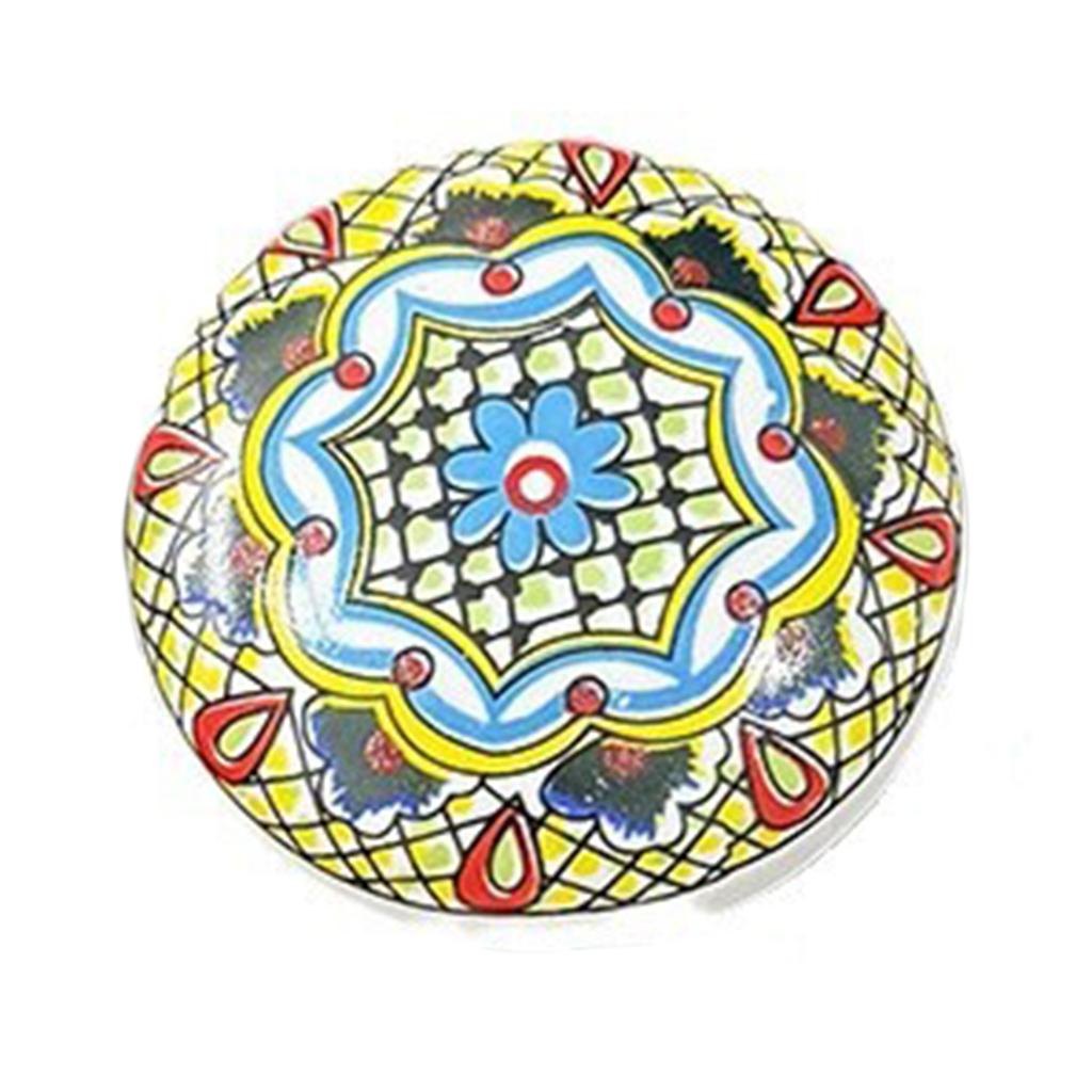 Keramik Schubladengriffe Böhmischer Stil Runde Schrankknöpfe mit Einzigartigen Glasurmuster für Kleiderschrank Küchenmöbel