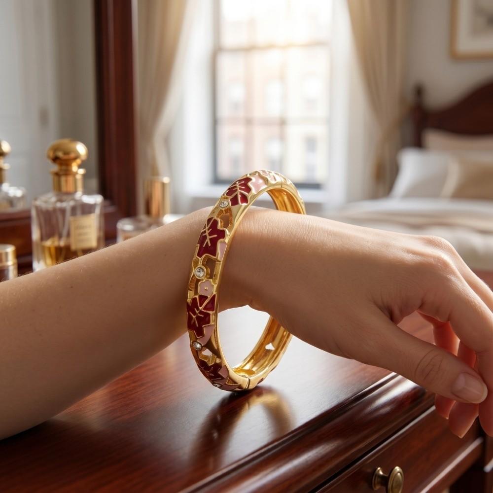 Traditional Vintage Cloisonne Bangle Enamel Women's Hand Bracelet  Jewelry Gifts