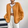 Women's Fashion Casual Plus Size Long Sleeve Solid Color Fleece Jacket