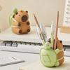 Capybara Desk Pen Holder Resin Craft Stationery Organizer Pencil Storage Box  Desktop Decoration