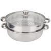 Stainless Steel Cookware 27cm/11in 2-Layer Steamer Pot Cooker Double Boiler Soup Steaming Pot