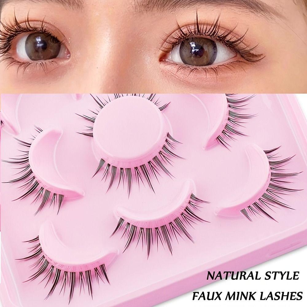 

5Pairs Portable False Eyelashes Soft Makeup Tools Reusable Cosmetic Tool Girl