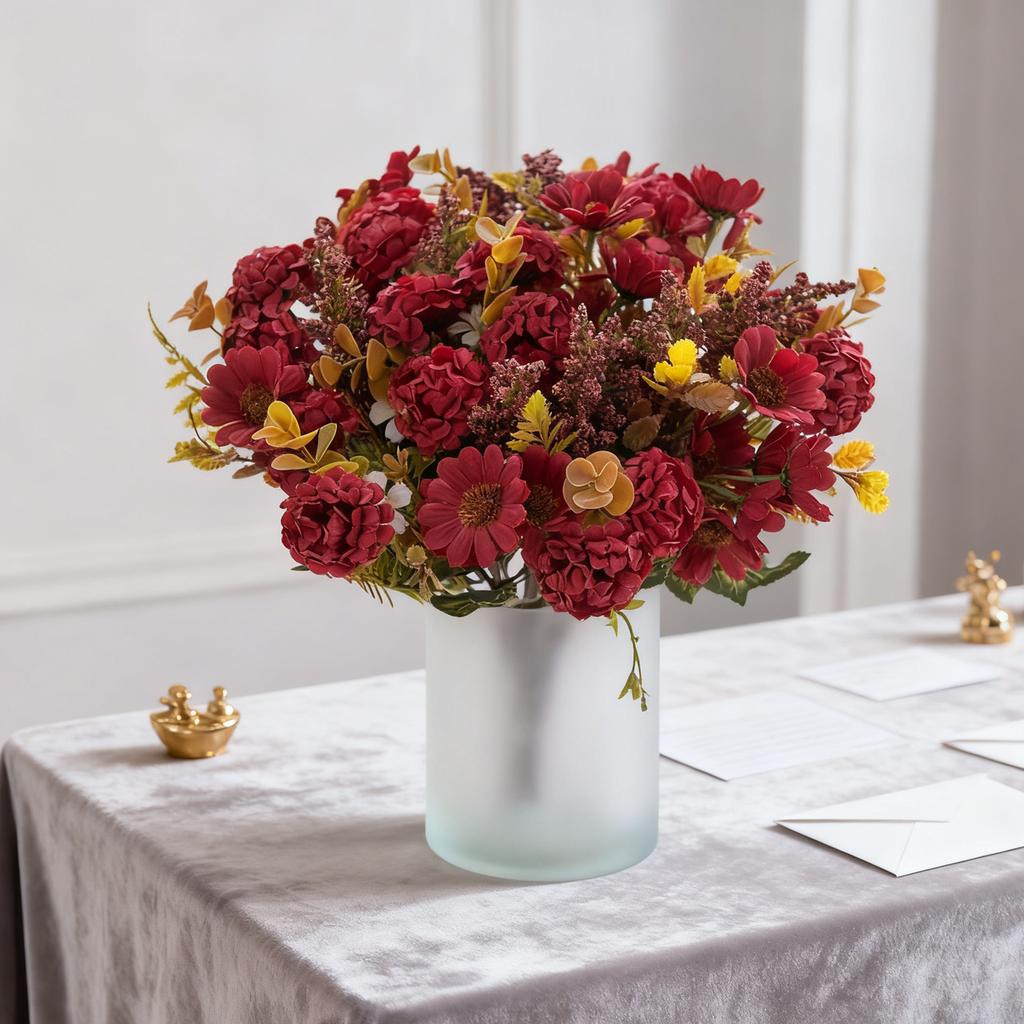 Artificial Flowers Silk Chrysanthemum Bridal Bouquets Valentine's Wedding Outdoor Vases Garden Home Room Decora Gift Accessories