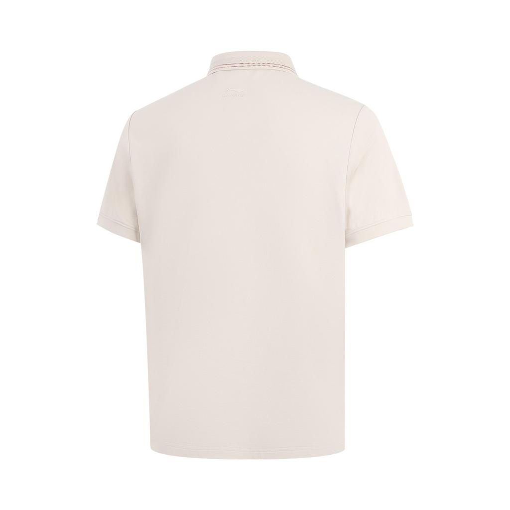 Li-Ning Fashionable Breathable Polo Shirt Men tops Oatmeal-Gray APLW477-2