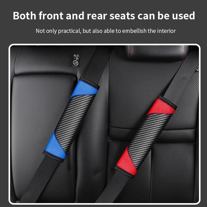 UMEG7 2pcs Car Seat Belt Shoulder Pad PU Leather Decoration for Mercedes Benz CLA CLE GLC GLK ML W222 W210 W211 W124 W176 W203 W204