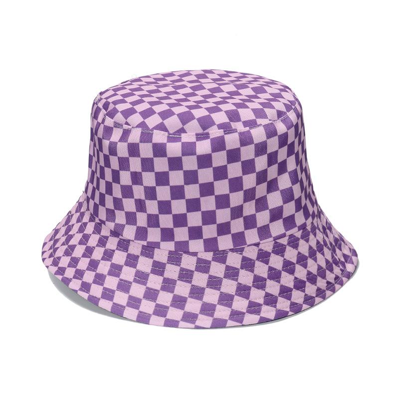 Black White And Checkerboard Checkered Fisherman Hat Casual Visor Fashion