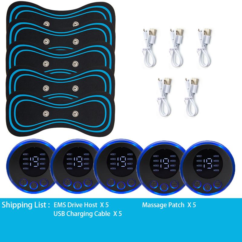 Portable 8 Mode EMS Cervical Vertebra Massage Patch Neck Rechargeable Massager for Muscle Pain Relief Cervical Massage