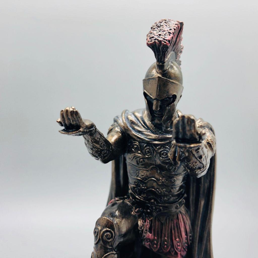 Executive Knight Bronze Pen & Phone Holder - Armor Hero Roman Warrior Statue