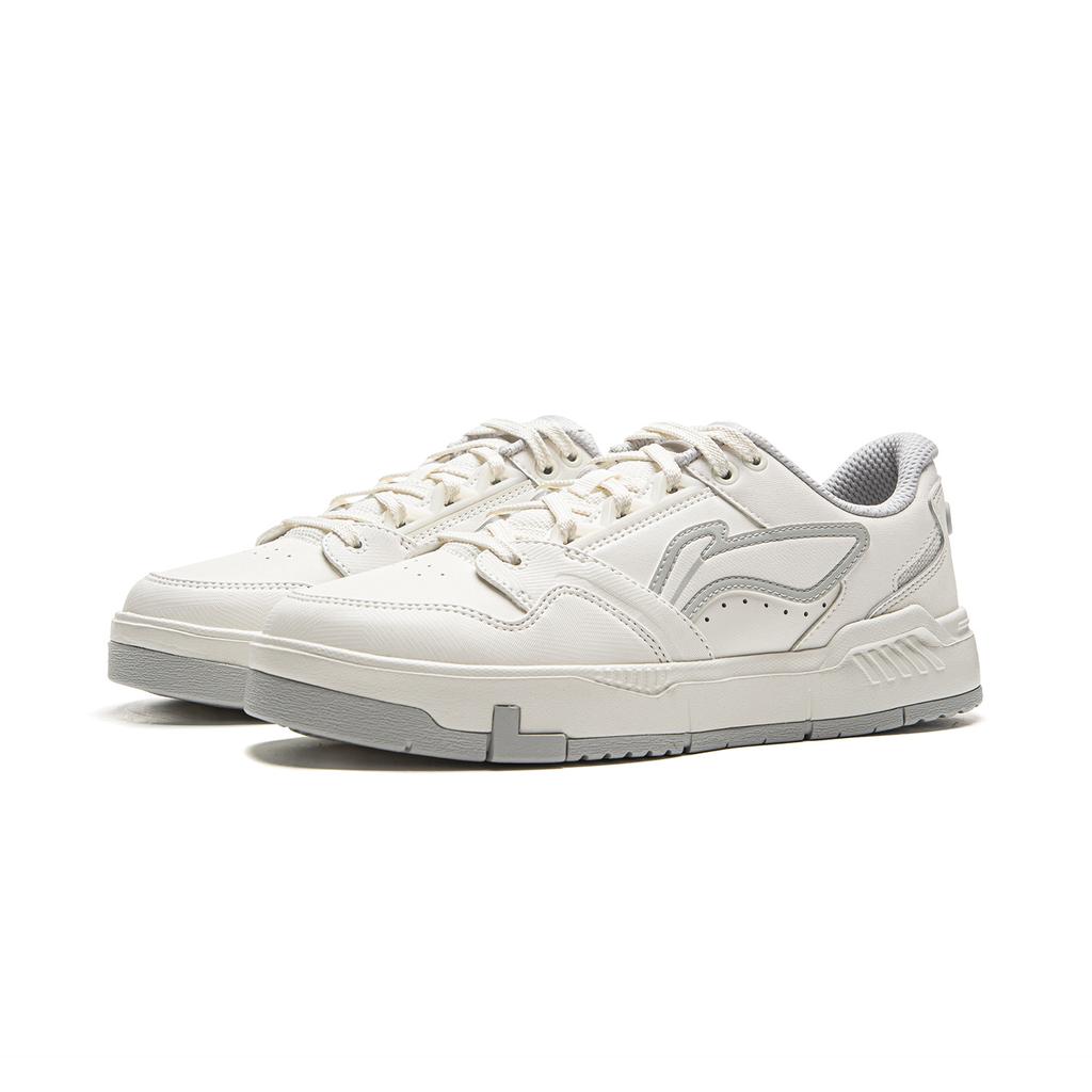 Li Ning Common 80s Slip Resistant, Abrasion Resistant, Lightweight Low Top Casual Shoes Women's White Gray AGCV270-1