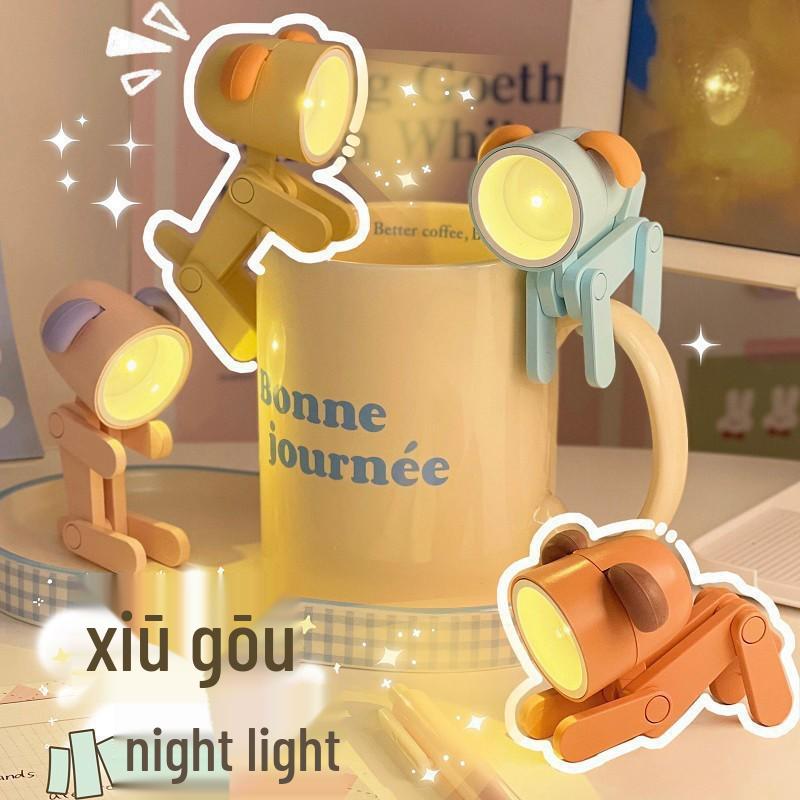 

Adjustable Goofy Table Lamp - Creative Gift with Mini Night Light & Vacuum Adsorption 0.585W