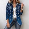 Women's Floral Print Cardigan, Long Sleeve Ruffle Open Front Top, Casual Outerwear for Spring and Fall