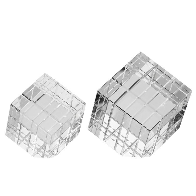 Einzigartiger Top Art Rubiks Würfel Kleine Ornamente Glas Luxus Wohnzimmer Büro TV-Schrank Tischplatte Eingang Heimdekoration