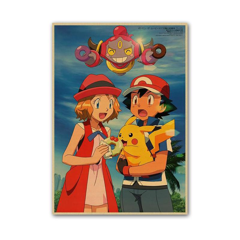 Vintage Pokemon Pikachu Squirtle Bulbasaur Poster Print Anime Canvas Painting Mural Children Bedroom Home Wall Art Decoration