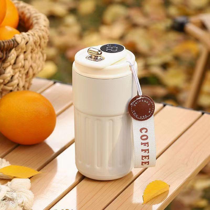 450ml Thermos Bottle Smart Display Vacuum Cup Office Coffee Cup Business Portable Temperature 316 Stainless Steel Thermal Mug